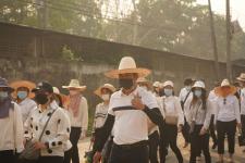 กองการศึกษาร่วมเดินรณรงค์ให้ประชาชนไปใช้สิทธิเลือกตั้ง