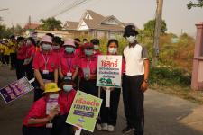 กองการศึกษาร่วมเดินรณรงค์ให้ประชาชนไปใช้สิทธิเลือกตั้ง