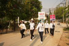 กองการศึกษาร่วมเดินรณรงค์ให้ประชาชนไปใช้สิทธิเลือกตั้ง