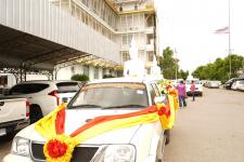 เทศบาลนครแม่สอดจัดพิธีอัญเชิญพระพุทธโคดมบุญบารมี เพื่อไปประดิษฐานยังโรงเรียนในสังกัดเทศบาลนครแม่สอด