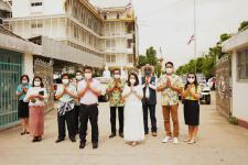 เทศบาลนครแม่สอดจัดพิธีอัญเชิญพระพุทธโคดมบุญบารมี เพื่อไปประดิษฐานยังโรงเรียนในสังกัดเทศบาลนครแม่สอด