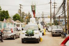 เทศบาลนครแม่สอดจัดพิธีอัญเชิญพระพุทธโคดมบุญบารมี เพื่อไปประดิษฐานยังโรงเรียนในสังกัดเทศบาลนครแม่สอด