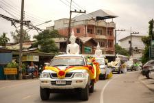 เทศบาลนครแม่สอดจัดพิธีอัญเชิญพระพุทธโคดมบุญบารมี เพื่อไปประดิษฐานยังโรงเรียนในสังกัดเทศบาลนครแม่สอด