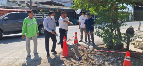 ทน.แม่สอด ลงพื้นที่ติดตามความเรียบร้อย โครงการพัฒนาตามผังเมืองรวมเมืองแม่สอด อำเภอแม่สอด จังหวัดตาก ระยะที่ 2 บริเวณถนนข้างแขวงทางหลวงตากที่ 2