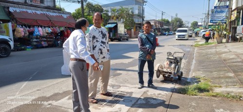 ทน.แม่สอด ลงพื้นที่ติดตามความเรียบร้อย โครงการพัฒนาตามผังเมืองรวมเมืองแม่สอด อำเภอแม่สอด จังหวัดตาก ระยะที่ 2 บริเวณถนนอินทรคีรี
