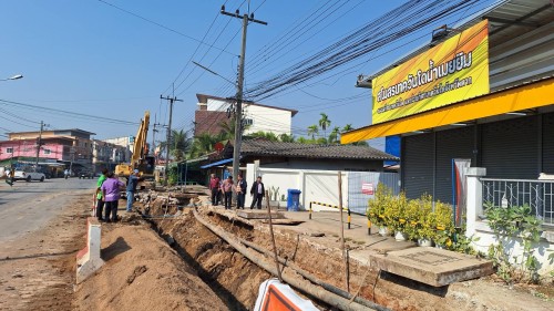 เทศบาลนครแม่สอด ลงพื้นที่ติดตามความคืบหน้า โครงการพัฒนาตามผังเมือง รวมเมืองแม่สอด อำเภอแม่สอด จังหวัดตาก