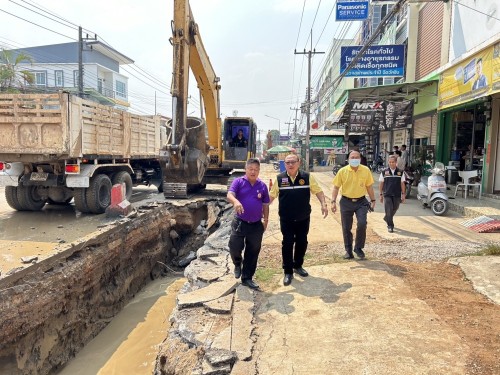 เทศบาลนครแม่สอด ลงพื้นที่ติดตามความคืบหน้า โครงการพัฒนา ตามผังเมือง รวมเมืองแม่สอด อำเภอแม่สอด จังหวัดตาก
