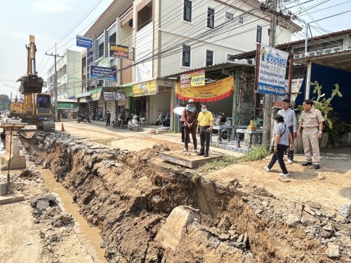 เทศบาลนครแม่สอด ลงพื้นที่ติดตามความคืบหน้า โครงการพัฒนา ตามผังเมือง รวมเมืองแม่สอด อำเภอแม่สอด จังหวัดตาก