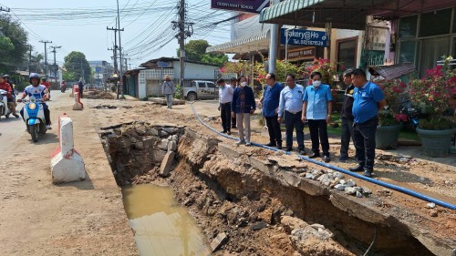 เทศบาลนครแม่สอด ลงพื้นที่ติดตามความคืบหน้า โครงการพัฒนาตามผังเมือง รวมเมืองแม่สอด อำเภอแม่สอด จังหวัดตาก