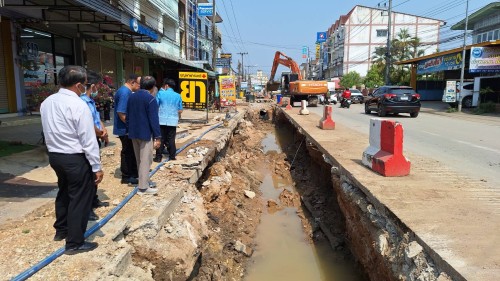 เทศบาลนครแม่สอด ลงพื้นที่ติดตามความคืบหน้า โครงการพัฒนาตามผังเมือง รวมเมืองแม่สอด อำเภอแม่สอด จังหวัดตาก