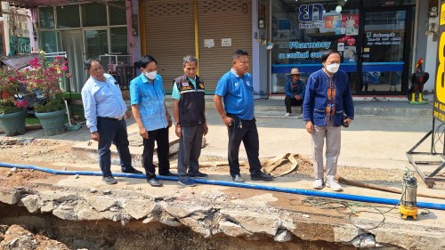 เทศบาลนครแม่สอด ลงพื้นที่ติดตามความคืบหน้า โครงการพัฒนาตามผังเมือง รวมเมืองแม่สอด อำเภอแม่สอด จังหวัดตาก