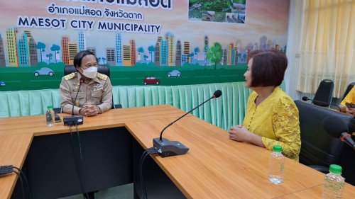 เทศบาลนครแม่สอด รับมอบสิ่งของสนับสนุนจากองค์การจัดการน้ำเสีย
