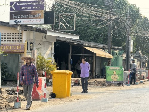 ทน.แม่สอด ลงพื้นที่ติดตามความคืบหน้า โครงการพัฒนาตามผังเมือง รวมเมืองแม่สอด อำเภอแม่สอด จังหวัดตาก