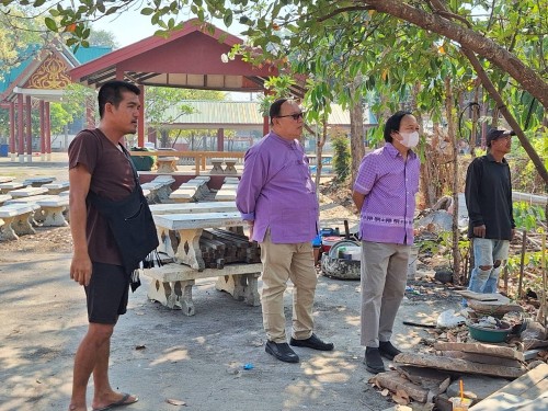 เทศบาลนครแม่สอด ลงพื้นที่ติดตามความเรียบร้อยการปรับปรุงภูมิทัศน์ ณ สุสานดอนแก้ว 