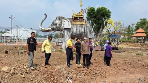 ทน.แม่สอด ลงพื้นที่ติดตามงานก่อสร้างศาลสมเด็จพระนเรศวรมหาราช และศาลหลักเมืองแม่สอด และโครงการฯ ถนนสองแควใต้ 