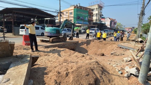 ทน.แม่สอด ลงพื้นที่ติดตามความคืบหน้า โครงการพัฒนาตามผังเมืองรวมเมืองแม่สอด อำเภอแม่สอด จังหวัดตาก