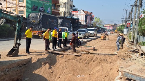 ทน.แม่สอด ลงพื้นที่ติดตามความคืบหน้า โครงการพัฒนาตามผังเมืองรวมเมืองแม่สอด อำเภอแม่สอด จังหวัดตาก
