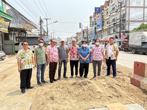 ทน.แม่สอด ลงพื้นที่ติดตามความคืบหน้า โครงการพัฒนาตามผังเมืองรวมเมืองแม่สอด อำเภอแม่สอด จังหวัดตาก