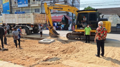 ทน.แม่สอด ลงพื้นที่ติดตามความคืบหน้า โครงการพัฒนาตามผังเมืองรวมเมืองแม่สอด อำเภอแม่สอด จังหวัดตาก