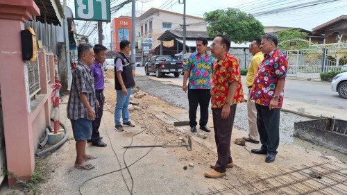 ทน.แม่สอด ลงพื้นที่ติดตามความคืบหน้า โครงการพัฒนาตามผังเมืองรวมเมืองแม่สอด อำเภอแม่สอด จังหวัดตาก