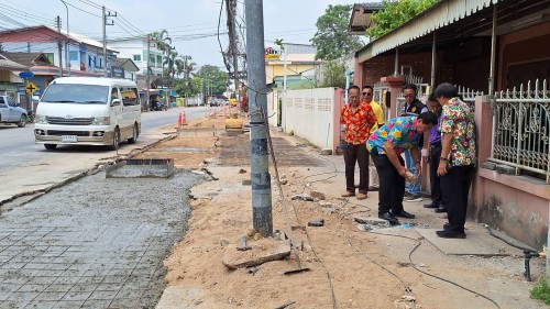 ทน.แม่สอด ลงพื้นที่ติดตามความคืบหน้า โครงการพัฒนาตามผังเมืองรวมเมืองแม่สอด อำเภอแม่สอด จังหวัดตาก