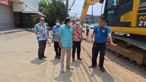 เทศบาลนครแม่สอด ลงพื้นที่ติดตามความคืบหน้า โครงการพัฒนาตามผังเมืองรวมเมืองแม่สอด อำเภอแม่สอด จังหวัดตาก