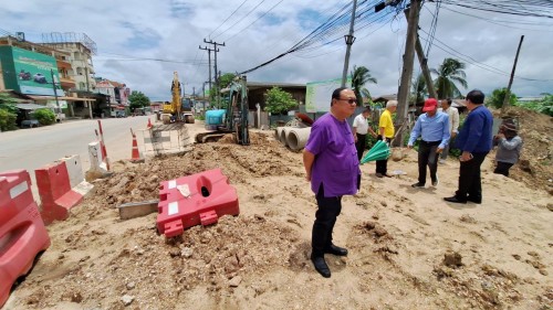 ทน.แม่สอด ลงพื้นที่ติดตามความคืบหน้าโครงการพัฒนาตามผังเมืองรวมเมืองแม่สอด อำเภอแม่สอด จังหวัดตาก