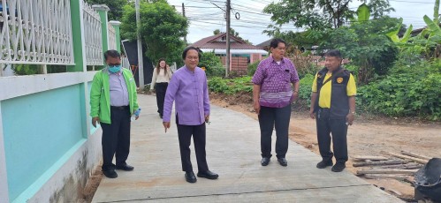เทศบาลนครแม่สอด ลงพื้นที่ติดตามความคืบหน้าโครงการก่อสร้างถนนคอนกรีตเสริมเหล็ก ถนนสองแคว1