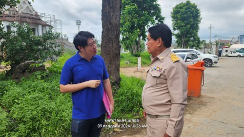 ทน.แม่สอด ลงพื้นที่ร่วมกับกรมโยธาธิการฯ เพื่อติดตามความคืบหน้างานก่อสร้างศาลสมเด็จพระนเรศวรมหาราช และศาลหลักเมืองแม่สอด 