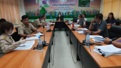 เทศบาลนครแม่สอด  ประชุมหารือประเด็นข้อร้องเรียนขอให้ตรวจสอบการก่อสร้างโรงไฟฟ้าขยะ