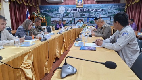 ทน.แม่สอด  ประชุมหารือเพื่อเตรียมความพร้อมกำหนดพื้นที่ Zoning ในการเล่นน้ำช่วงเทศกาลสงกรานต์ พ.ศ. 2568