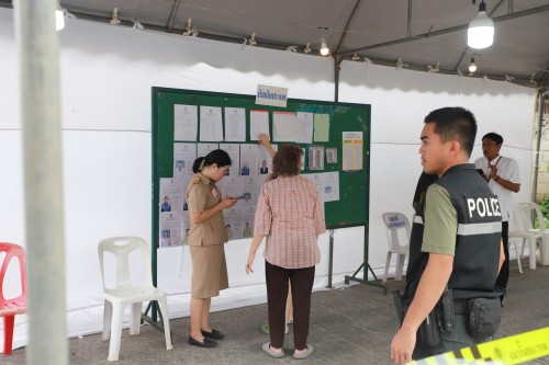 ทน.แม่สอด เข้าตรวจเยี่ยมหน่วยเลือกตั้งสมาชิกสภาเทศบาลและนายกเทศมนตรีนครแม่สอด