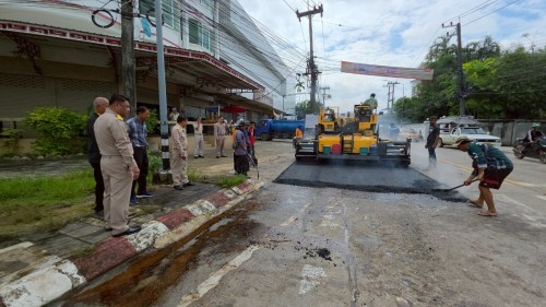 ทน.แม่สอด ลงพื้นที่ตรวจสอบความเรียบร้อย โครงการพัฒนาตามผังเมืองรวมเมืองแม่สอด อำเภอแม่สอด จังหวัดตาก ระยะที่ 2 