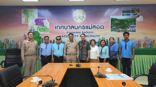 เทศบาลนครแม่สอด ให้การต้อนรับคณะชมรมลูกเสือชาวบ้านจังหวัดตาก