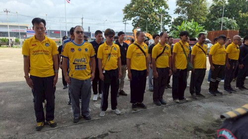 เทศบาลนครแม่สอด มอบนโยบายและตรวจแถวเจ้าหน้าที่ฝ่ายป้องกันและบรรเทาสาธารณภัย