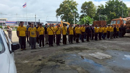 เทศบาลนครแม่สอด มอบนโยบายและตรวจแถวเจ้าหน้าที่ฝ่ายป้องกันและบรรเทาสาธารณภัย