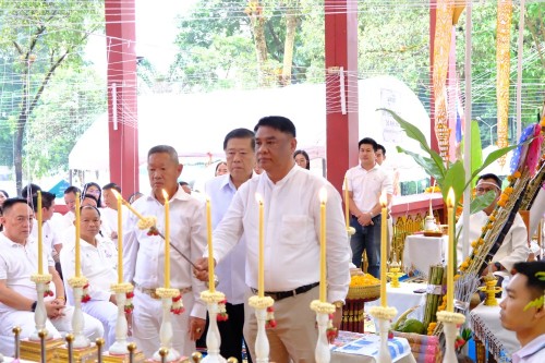 เทศบาลนครแม่สอด ร่วมพิธีบวงสรวงสักการะเจ้าพ่อพะวอ และพิธีสืบชะตาเมืองแม่สอด ประจำปี 2568