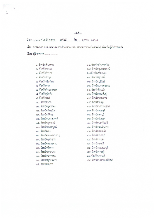 เทศบาลนครแม่สอด ขอประชาสัมพันธ์ประกาศการควบคุมการขนย้ายต้นพันธุ์ ท่อนพันธ์ุมันสำปะหลัง จังหวัดจันทบุรี จังหวัดราชบุรี จังหวัดนครปฐม จังหวัดชัยนาท จังหวัดปราจีนบุรี และจังหวัดสุพรรณบุรี