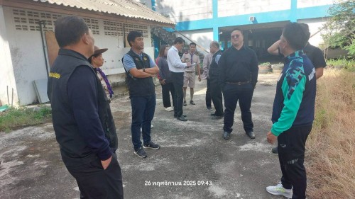 ทน.แม่สอด ลงพื้นที่ตรวจเยี่ยมและสำรวจเพื่อเตรียมซ่อมแซมระบบสาธารณูปโภคในโรงเรียนกีฬาเทศบาลนครแม่สอด
