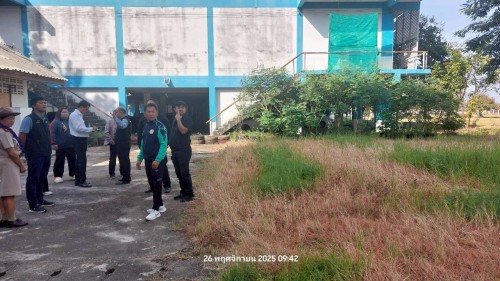 ทน.แม่สอด ลงพื้นที่ตรวจเยี่ยมและสำรวจเพื่อเตรียมซ่อมแซมระบบสาธารณูปโภคในโรงเรียนกีฬาเทศบาลนครแม่สอด