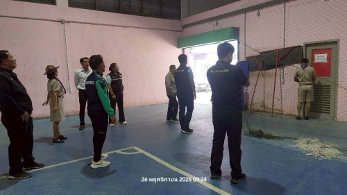 ทน.แม่สอด ลงพื้นที่ตรวจเยี่ยมและสำรวจเพื่อเตรียมซ่อมแซมระบบสาธารณูปโภคในโรงเรียนกีฬาเทศบาลนครแม่สอด
