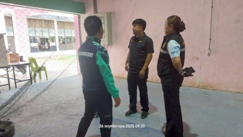 ทน.แม่สอด ลงพื้นที่ตรวจเยี่ยมและสำรวจเพื่อเตรียมซ่อมแซมระบบสาธารณูปโภคในโรงเรียนกีฬาเทศบาลนครแม่สอด