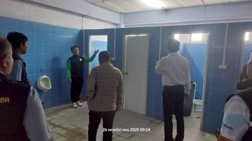 ทน.แม่สอด ลงพื้นที่ตรวจเยี่ยมและสำรวจเพื่อเตรียมซ่อมแซมระบบสาธารณูปโภคในโรงเรียนกีฬาเทศบาลนครแม่สอด
