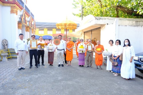 เทศบาลนครแม่สอด เข้าร่วมพิธีฉลองตราตั้งพัดยศ เจ้าคณะตำบล ชั้นโท (จต.ชท.) และทำบุญอายุวัฒนมงคล สืบชะตาหลวง 64 ปี วัดอรัญญเขต